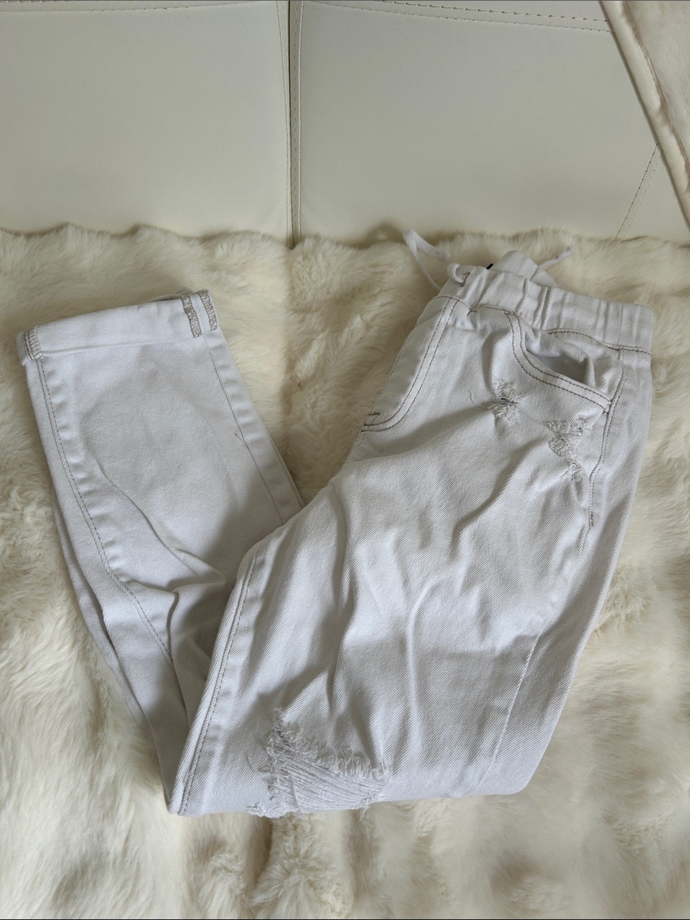 White Distressed Skinny Jeans